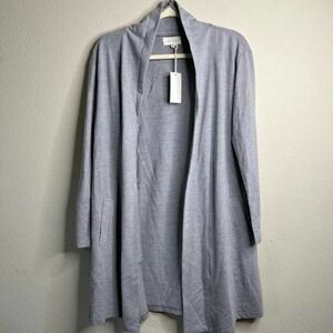 Melloday Womens Gray Open Front Longline Cardigan Jacket Pockets CEJ191763-RM S